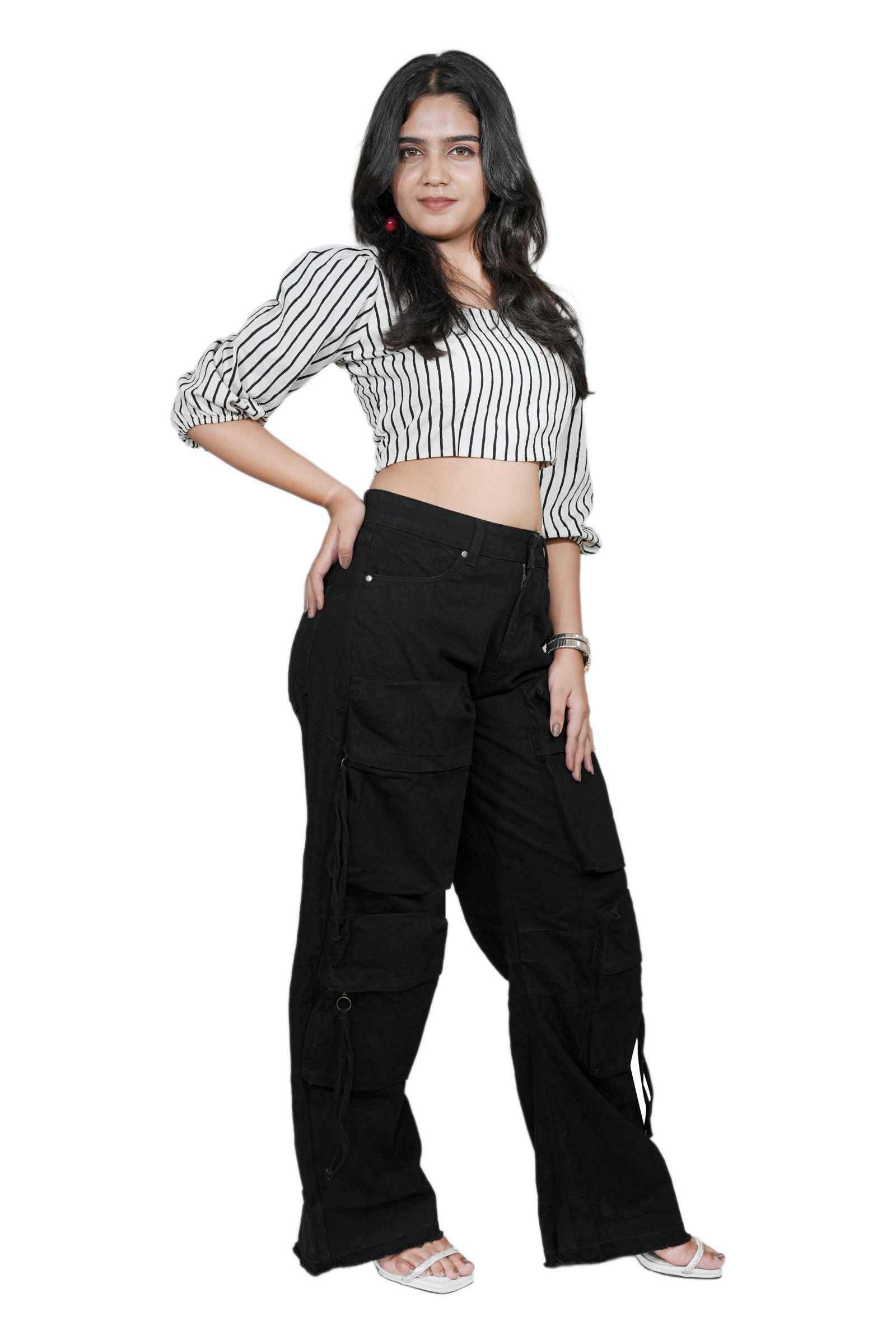BelleGirl Cargo Jeans - Z Black